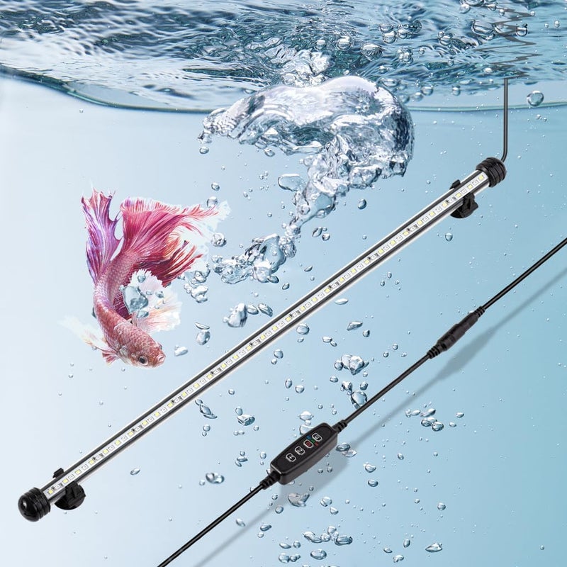 DATOO 12W 23inch Submersible Aquarium Light Underwater Fish Tank Light LED Aquarium Light Bar with Timer Auto On/Off and Dimmer Adjustable Brightness, 1 Yr Warranty - Image 1